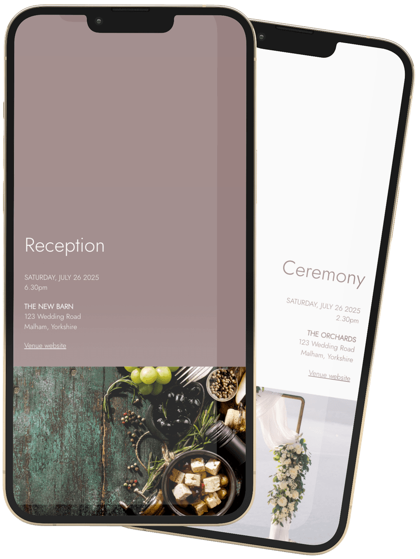 Wedding website pages