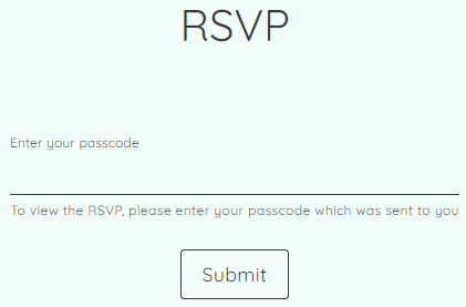 Rsvp passcode