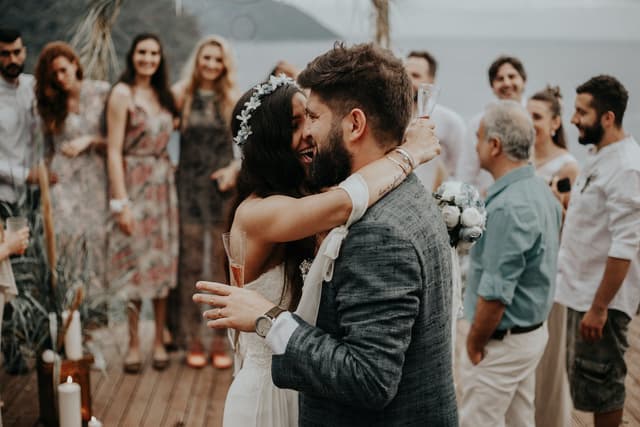 wedding couple take first dance