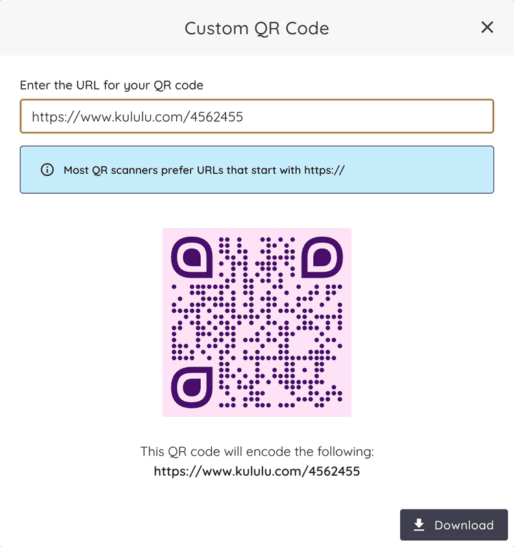 Download Custom QR Code