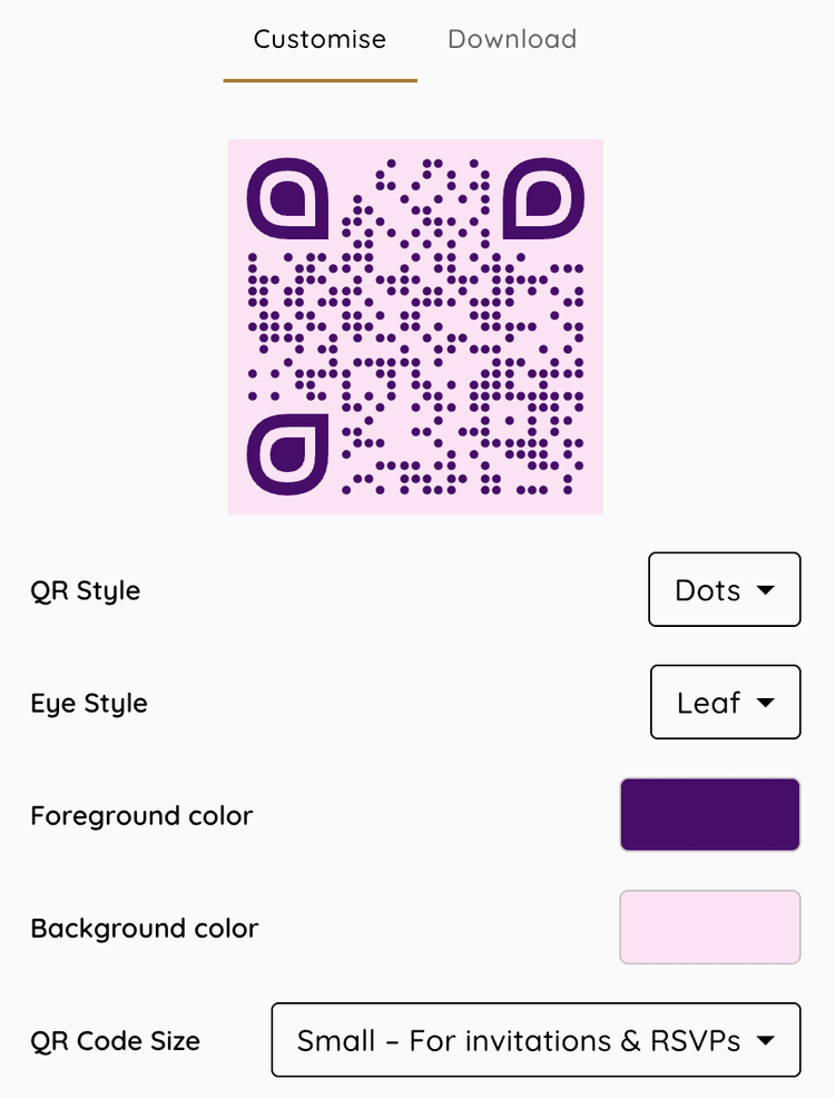 Customise QR Code Styles